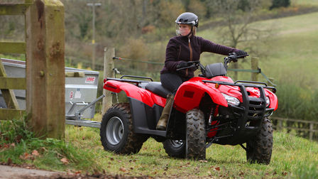 Close up of Fourtrax 420 suspension.