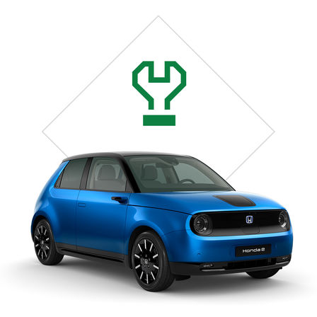 Close up of Honda e.