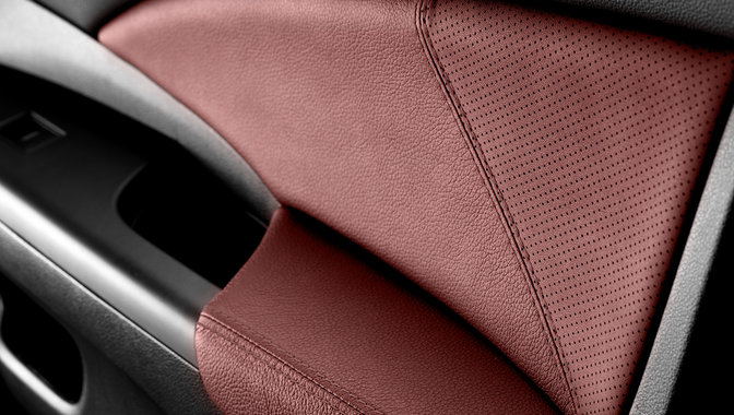 Shot of red leather interior