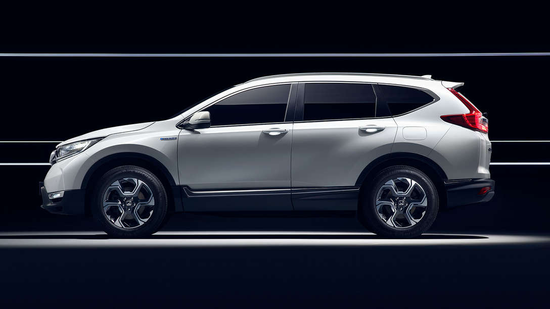 Side view of Honda CR-V Hybrid car.