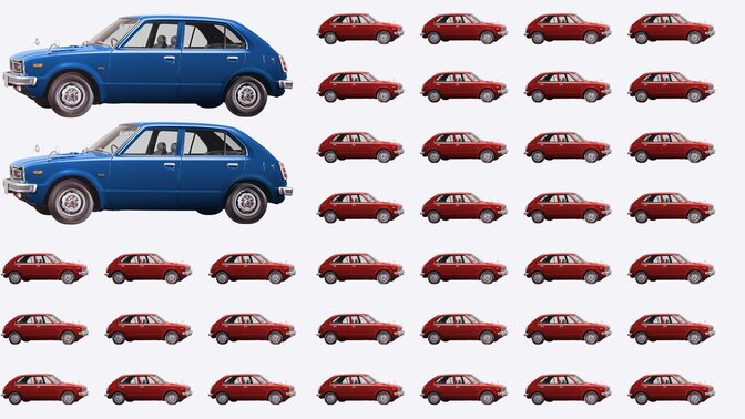 An American flag graphic made from the Honda Civic.