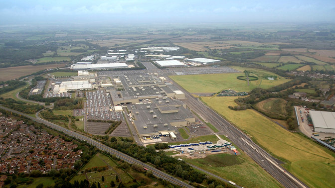 Aerial shot of the Honda factory in Swindon.