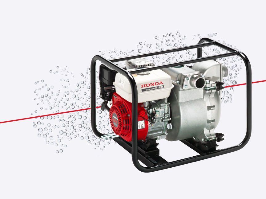 Close up of high flow rate/trash water pump.