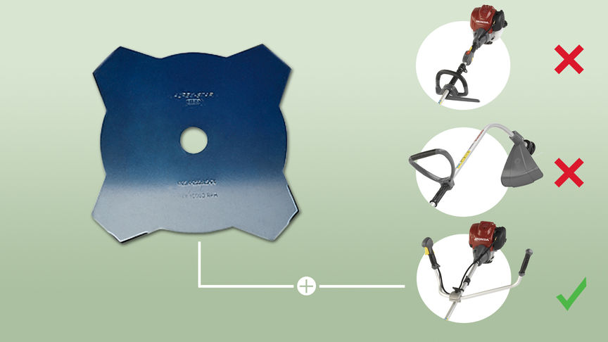4 tooth blade attachment for Brushcutters.