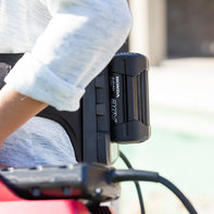 Close up with model wearing the Honda cordless belt.