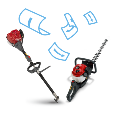 Left: Versatool Right: Hedgetrimmers brochure illustration.