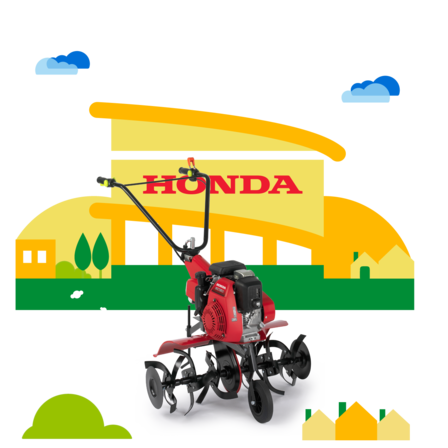 Front-threequarter tillers dealer illustration.