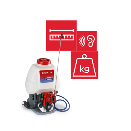 Backpack sprayers specifications illustration.