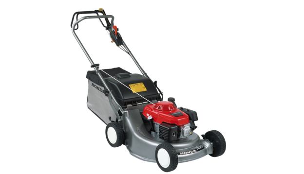 Honda lawnmower, front three quarter, right facing.