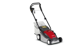 Honda lawnmower, front three quarter, right facing.