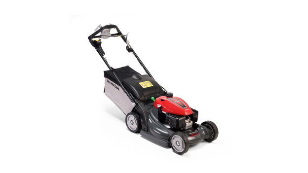 Honda lawnmower, front three quarter, right facing.