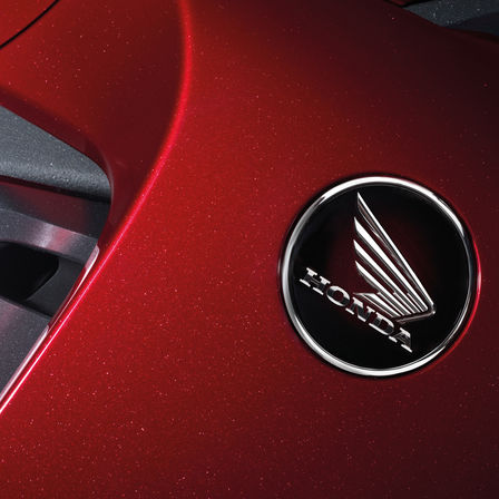 Close up of Honda logo.
