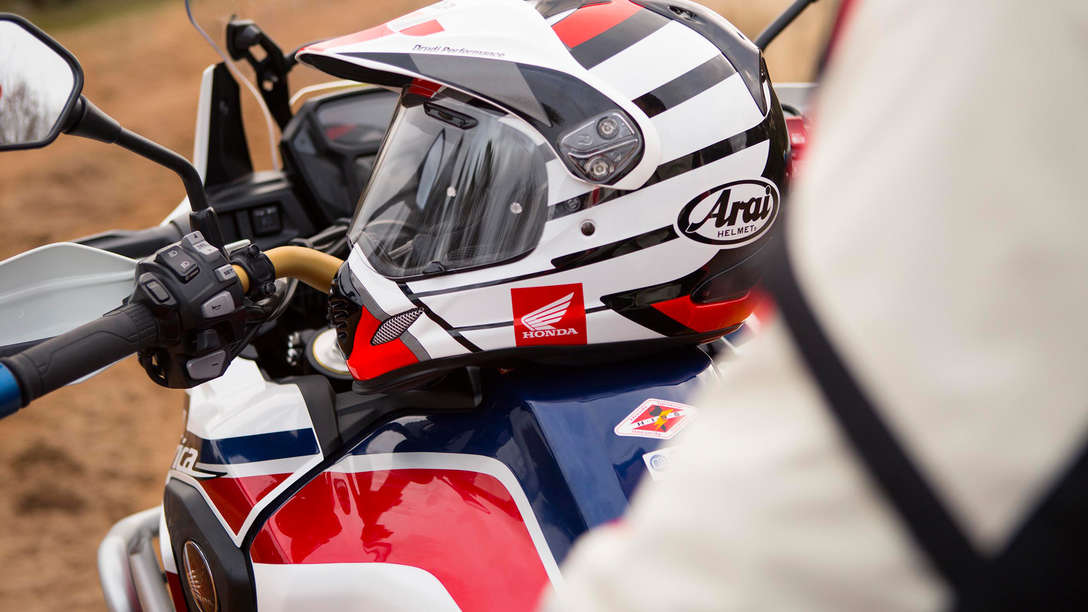 Close-up of Adventure helmet