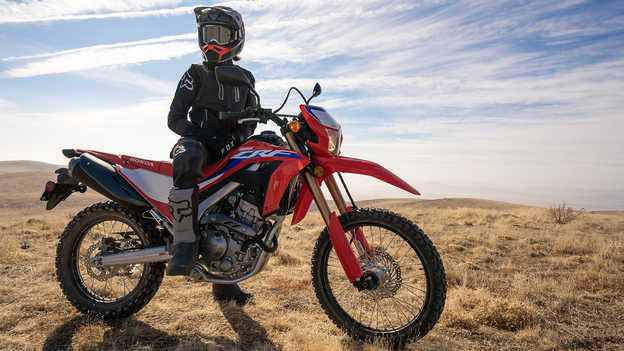 CRF300L static shot with rider on road