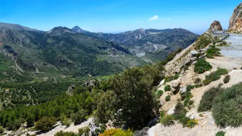 Road among Alps mountains, Klosters-Serneus, Davos, Graubuenden Switzerland