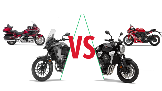 A selection of Honda Motorcycles.