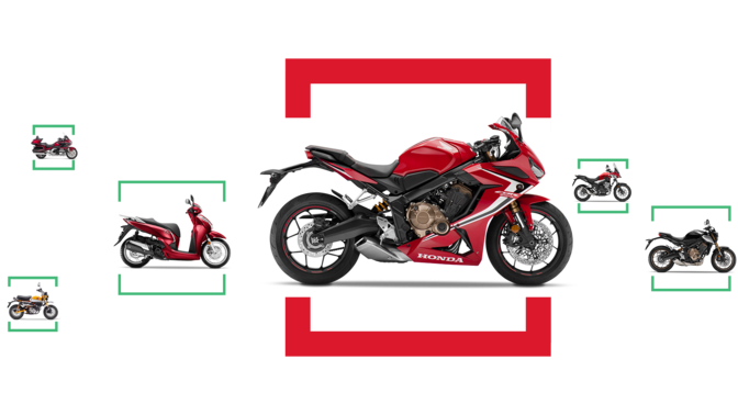 A selection of Honda motorbikes