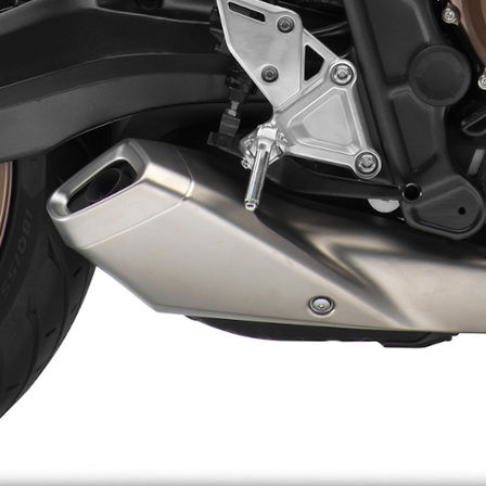 CB650R Neo Sports Caf&eacute;, zoom on exhaust pipe, studio shot