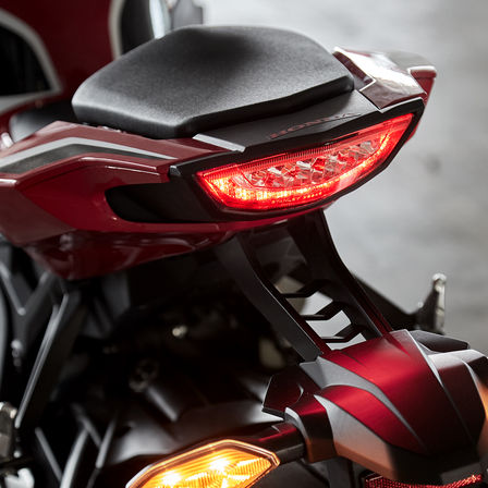 Close up shot of Honda CBR1000RR rear lights.