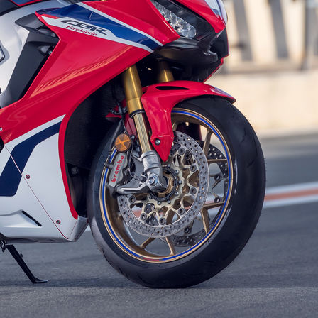 Close up of Honda Fireblade wheel.