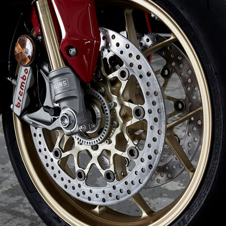 Close up shot of Honda Fireblade wheel.