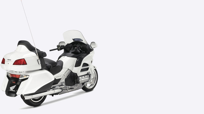 Rear 3-quarter view of black Gold Wing.