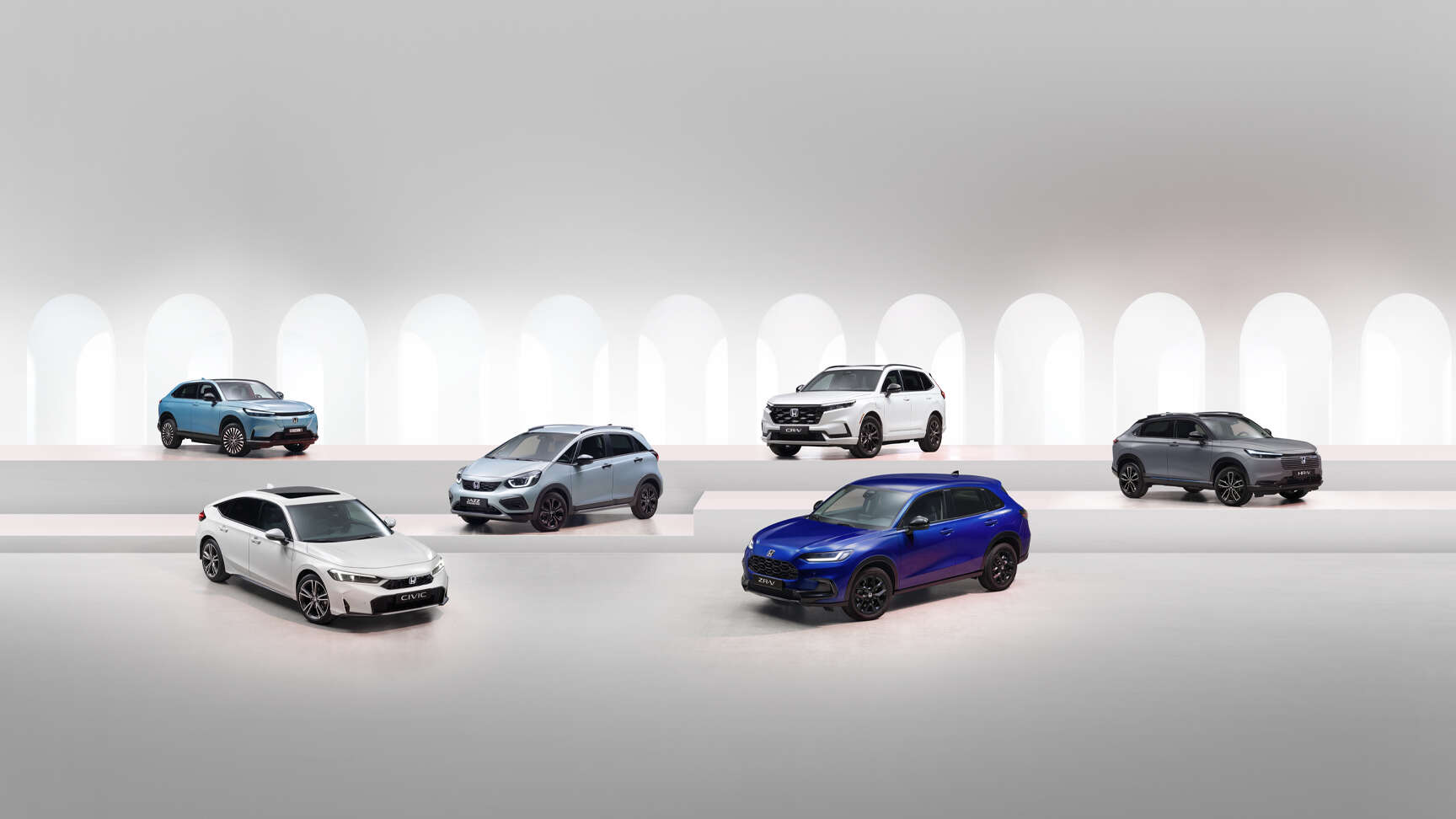 Civic Hatch exterior front 3-quarter view.