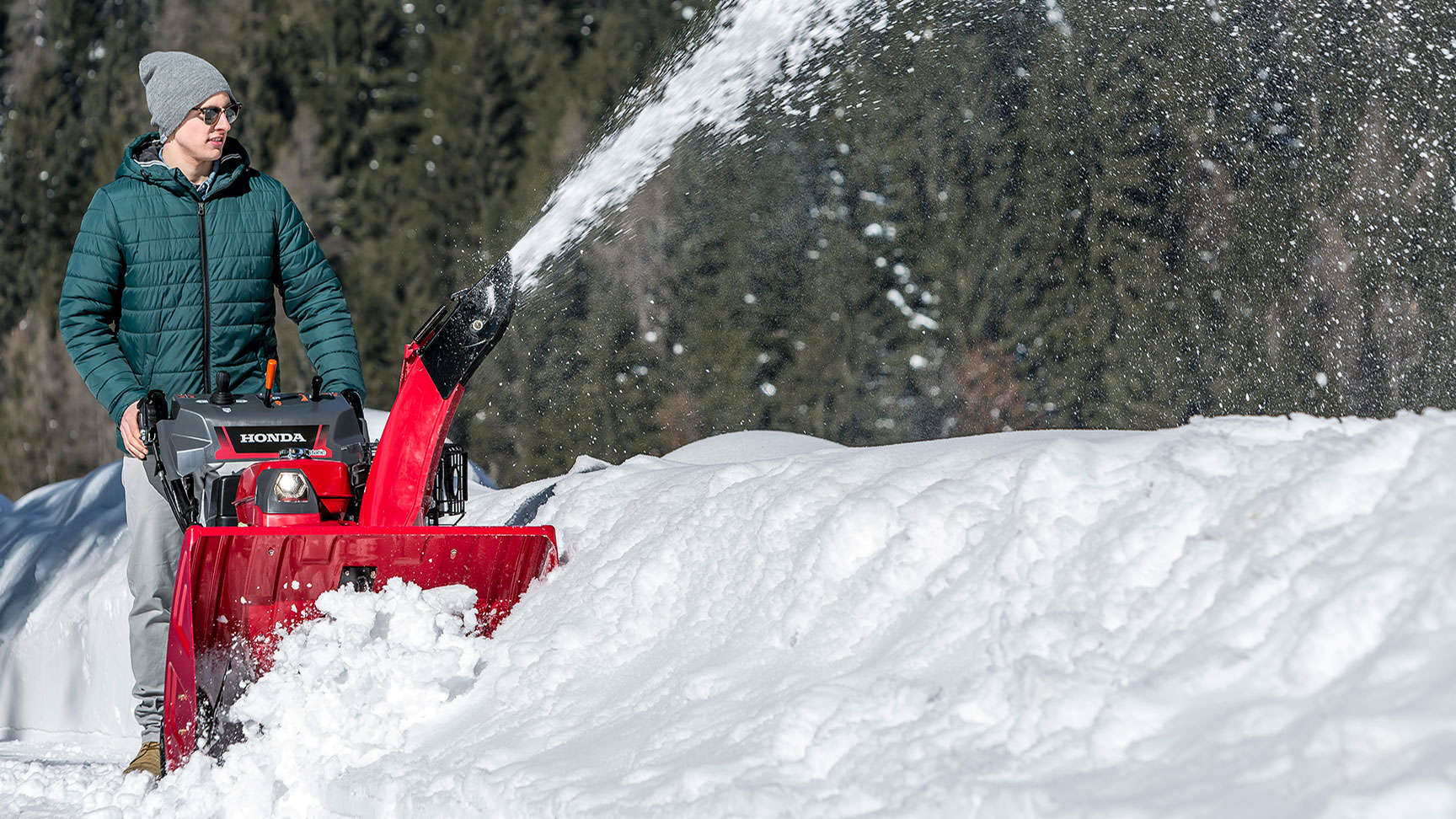 Snowthrower in use by model.
