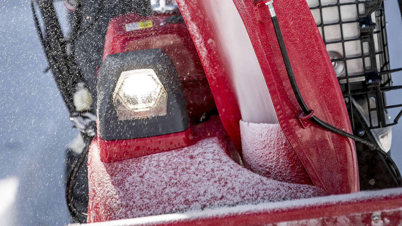Left: 7 Series being used by model, mountain location. Right: Close up of light.