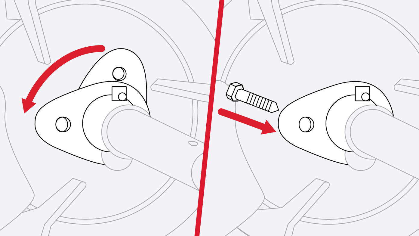 Illustration of egg-shaped shear bolts.