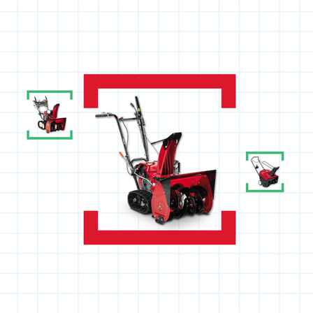 3x Honda snowthrowers with help me choose illustration.