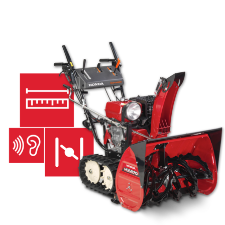 Snowthrowers specifications illustration.