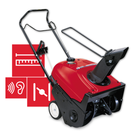 Snowthrowers specifications illustration.