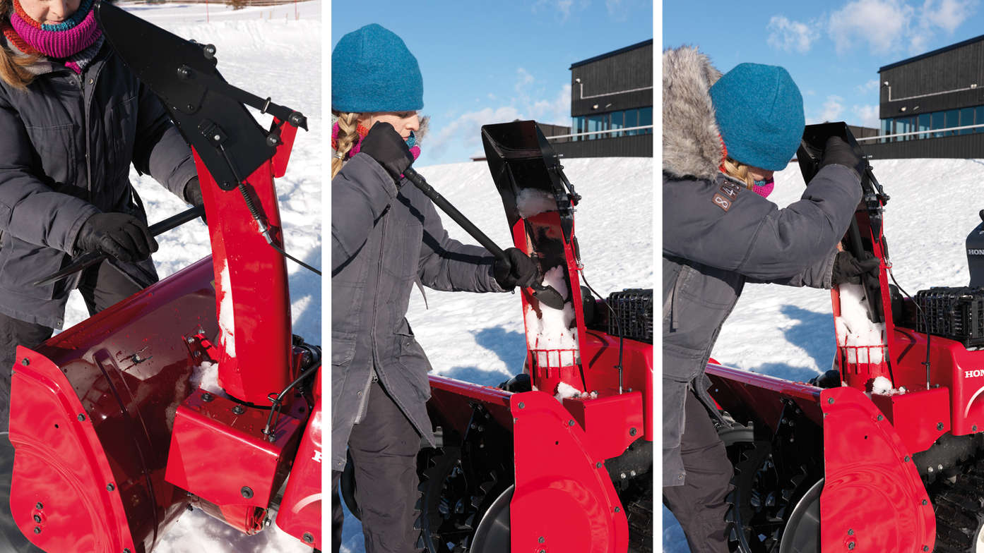 Close up of Hybrid chute, being used by model.