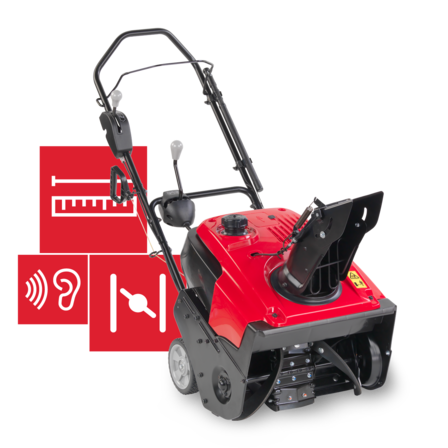 Snowthrowers specifications illustration.